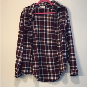 Maroon and black flannel